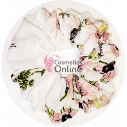 Elastic pentru par Cod ECD027AA Alb cu model floral